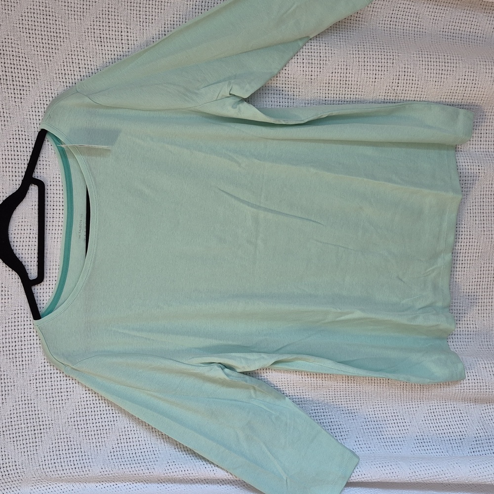 Talbots Pima Cotton Tee - Light Green 2XP